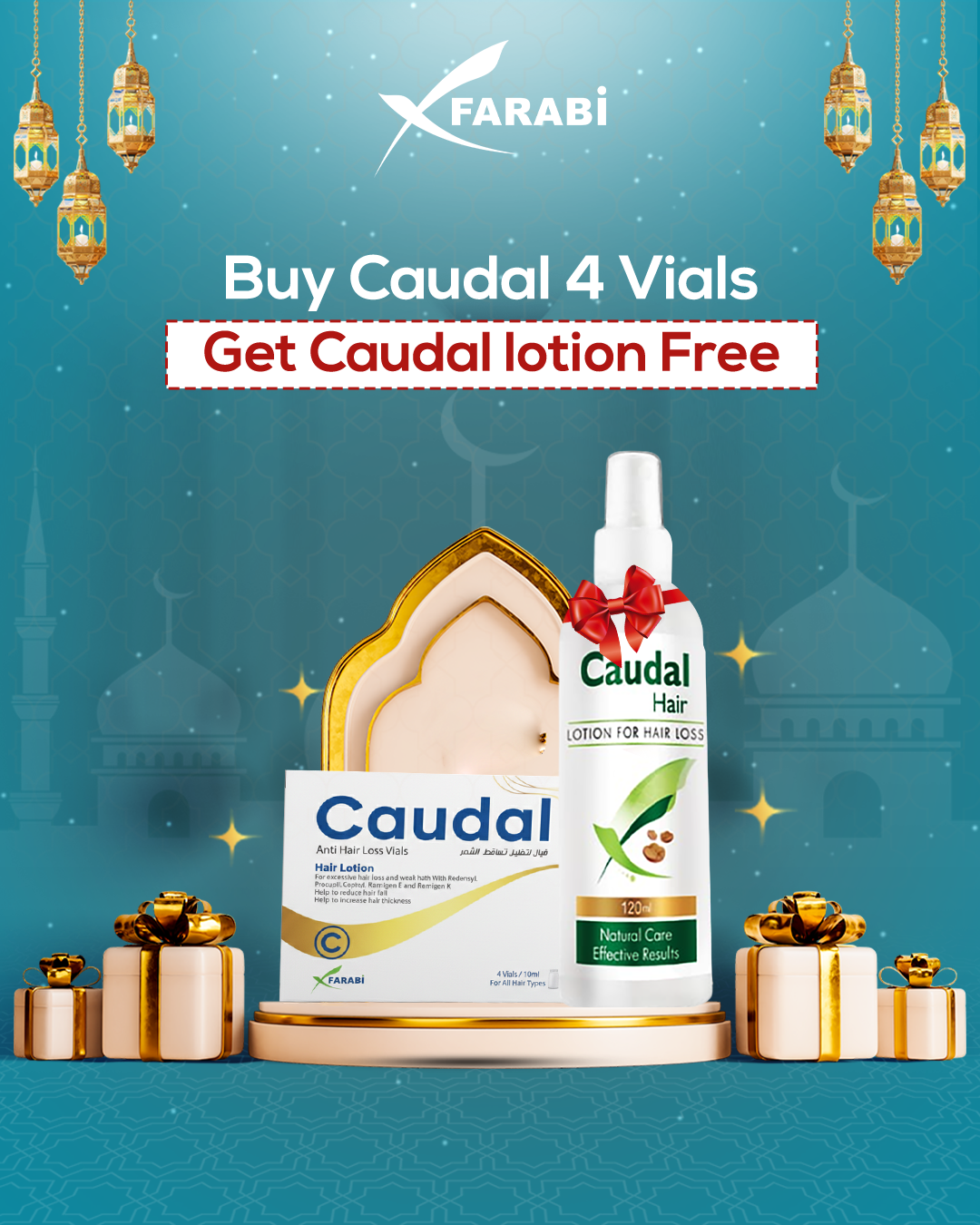 Buy Caudal Anti Hair Loss 4 Vials and Get Caudal Lotion Free