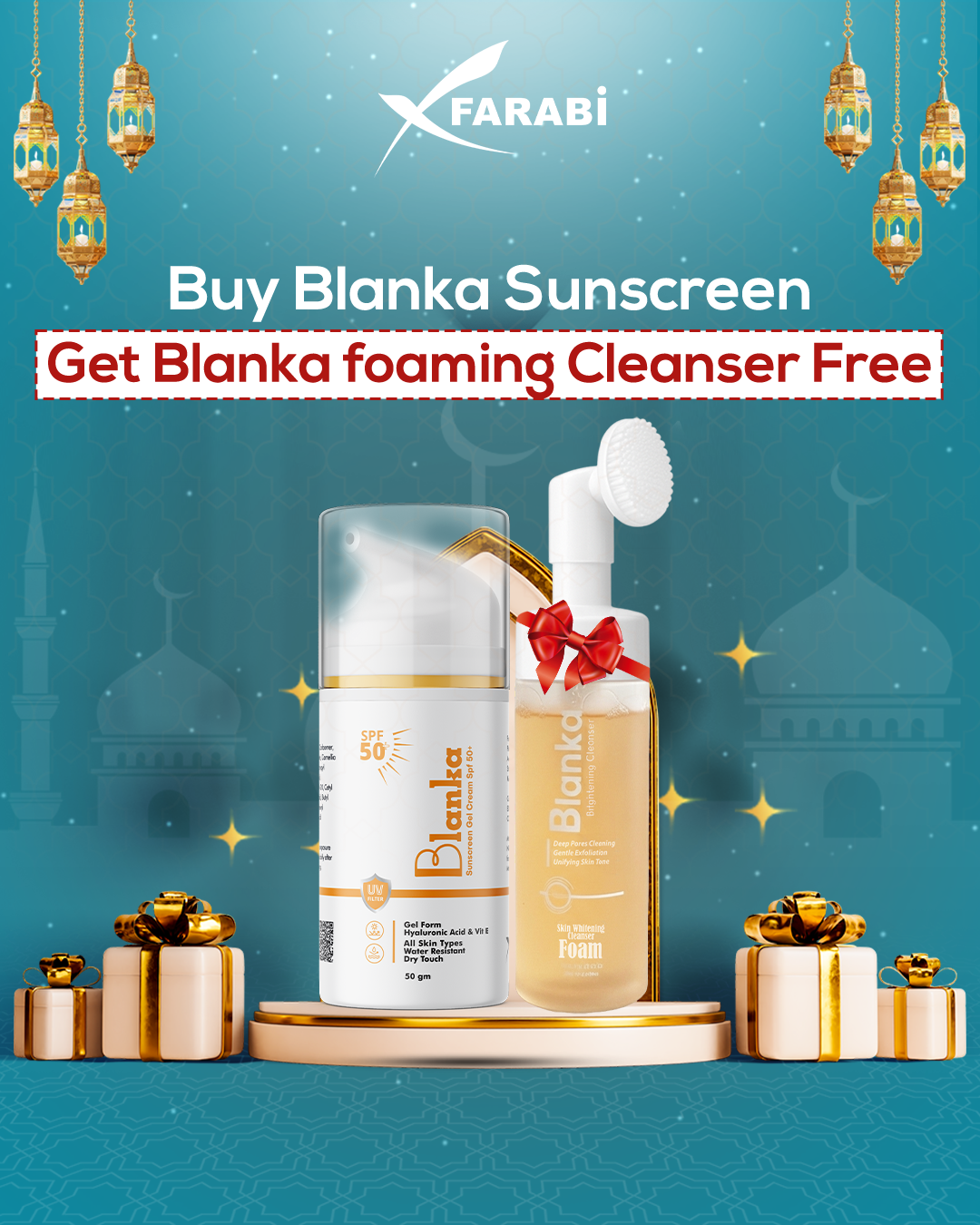 Buy Blanka Sunscreen Gel and Get Blanka Lightening & Whitening Foam Free