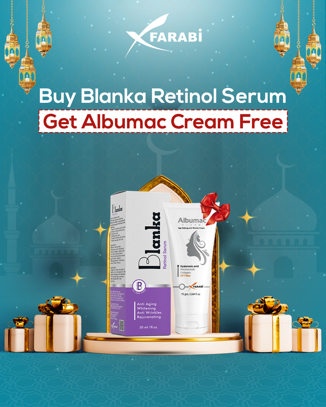 Buy Blanka Retinol Serum and Get Albumac - Lightening Anti-Aging CreamFree